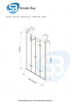 Glas Concept 24 160x180cm Vegas - Dusche - Nischendusche - Pendeltür - 8mm ESG 